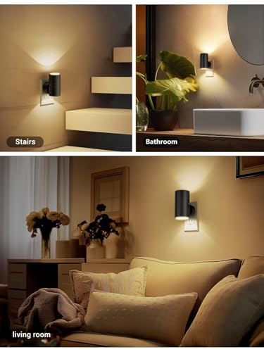 Night Lights Plug into Wall, LED Plug in Night Light, Dusk to Dawn Light Sensor, 0-100LM Adjustable Brightness Wall Light, Soft White 3000K, Dimmable Night Lights for Hallway Bedroom Stairway