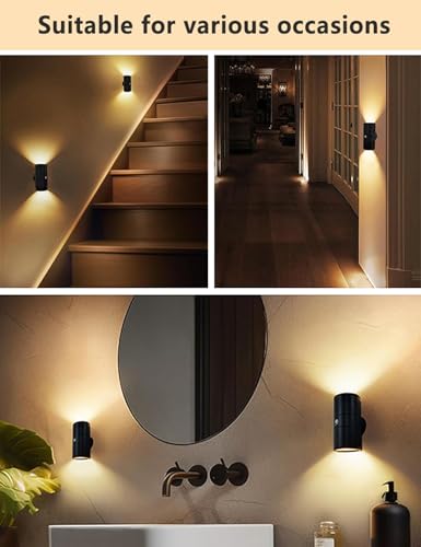 Motion Sensor Night Lights,Magnetic 360° Rotation Wireless Lights Indoor,Warm White 3000K, Three Adjustable Brightness Levels, for Hallway Bedroom Bedside Stairway